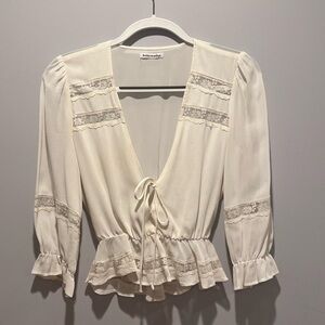 COPY - Reformation - Lace Blouse in White